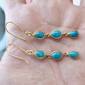 Turquoise Earrings TULUM AUREUS + ARGENT
